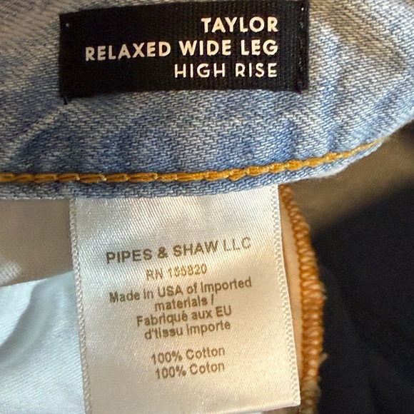 Veronica Beard Taylor Relaxed Wide Leg Jeans High Rise Light Wash Frayed Hem 31 - Picture 9 of 14